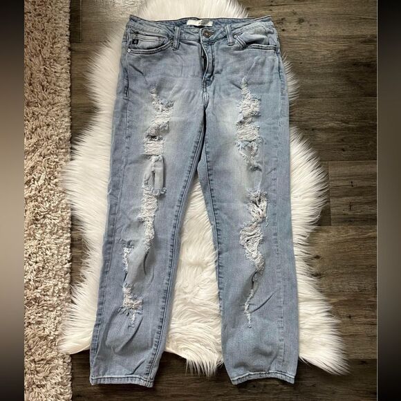 WOMENS KANCAN DISTRESSED JEANS SZ 3 - Picture 1 of 4